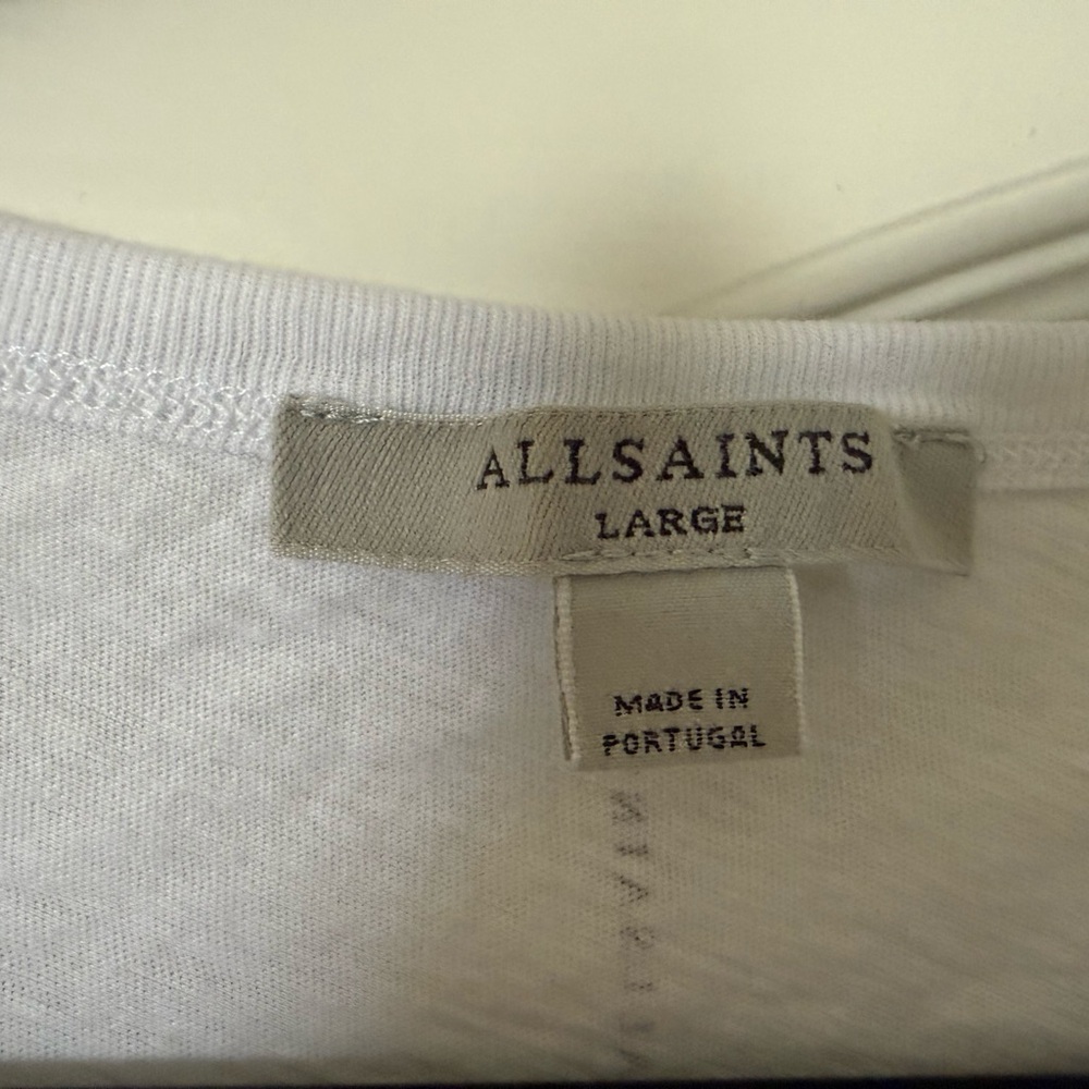 All Saints Classic White V-Neck Tee - Picture 4 of 5